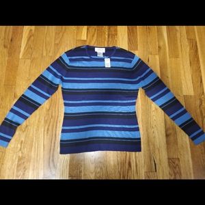 NWT Talbot's Petite Striped Cardigan